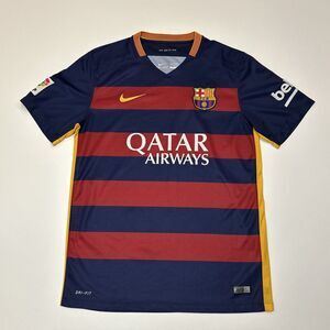 FC Barcelona Jersey Adult Medium Nike Dri-Fit Soccer Blank 2015 Mens